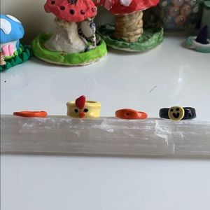 Yellow random ring set